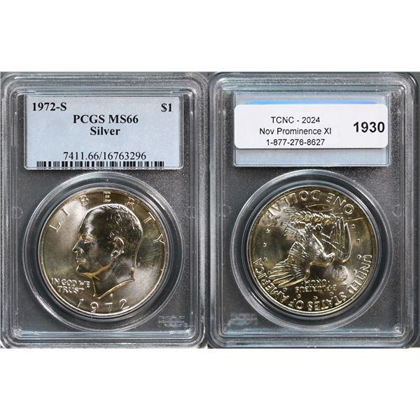 USA;  1972-S $1 Silver PCGS Superb Gem Mint State-66