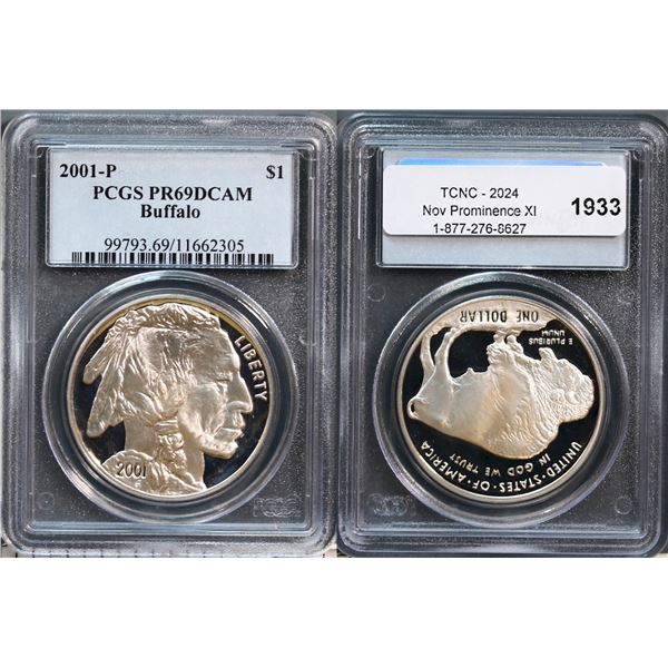 USA;  2001-P $1 Buffalo PCGS Splendid PROOF-69DCAM