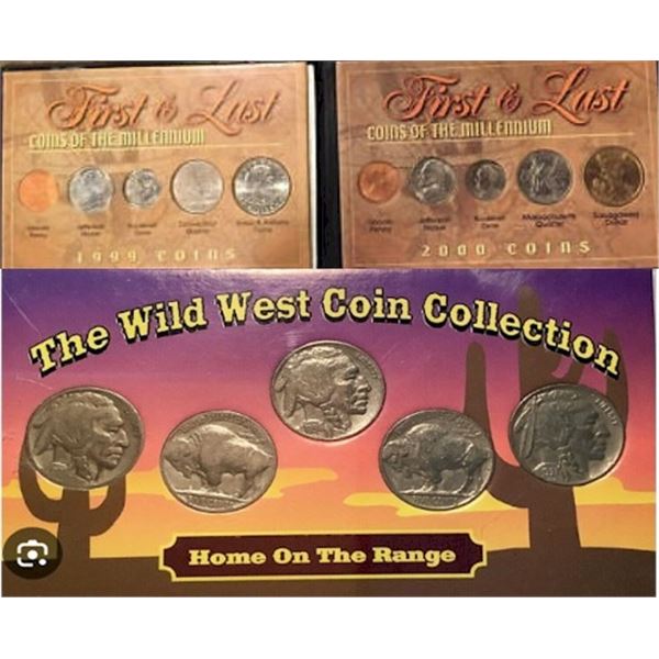 USA; 1999, 2000 First and Last Coins of the Millenium, Three Centuries of U.S. Dimes 1800`s,1900`s,2