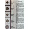 USA; Historic Coins of the United States, 1¢, 5¢, 10¢, 25¢, 50¢.