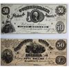 Image 1 : USA Confederate Notes;  1861 $50.  Lot of 2 different notes.
