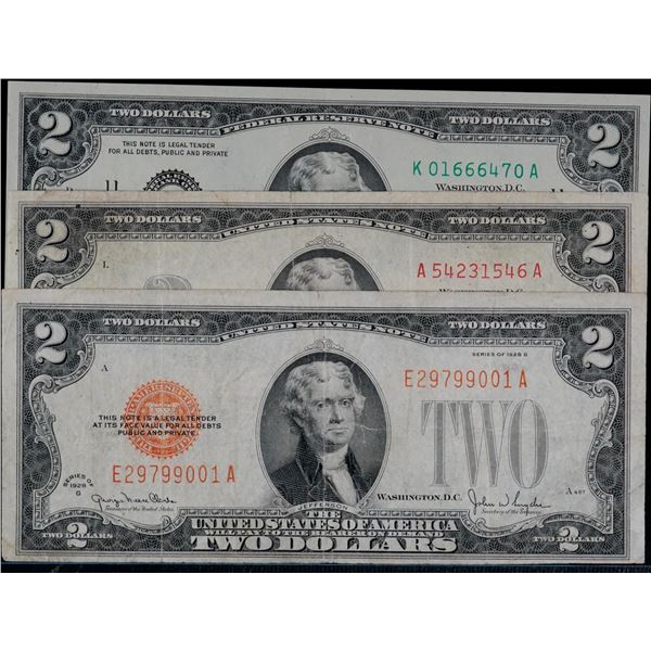 USA;  Banknote Lot includes Fractional Currency Lot of 4 different 10¢ & 25¢ issues, VG to Fine grad