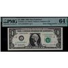 USA;  1999 $1 FR#1925-L #L23333332V, PMG UNC64EPQ.