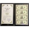Image 1 : USA;  2009 $1 #C99896857A, C99926857A, C99956857A, C99986857A, Uncut Sheet of 4 notes UNC or better.