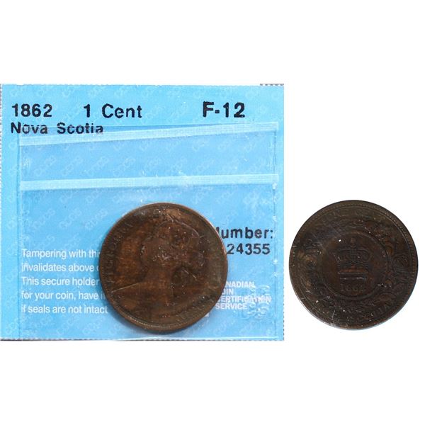 N.S. 1862 1¢ CCCS Fine-12