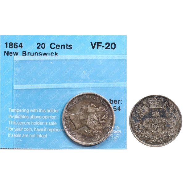 N.B. 1864 20¢ CCCS Very Fine-20