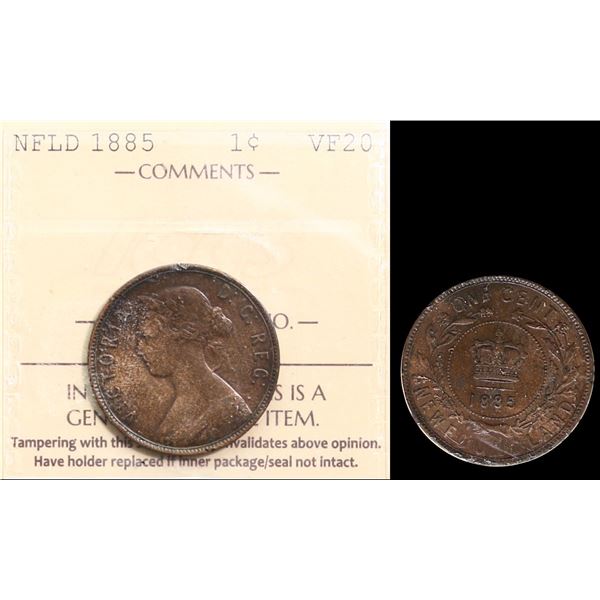 Nfld 1885 1¢ ICCS Very Fine-20