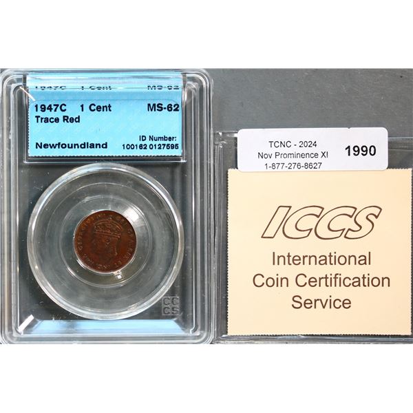 Nfld 1947-C 1¢  ICCS/CCCS Choice Mint State-62
