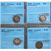 Image 1 : Nfld 1870 10¢, 1876H, 1880, 1882H, lot of 4 CCCS graded coins.  Grades vary Good-6 to Choice Fine-15