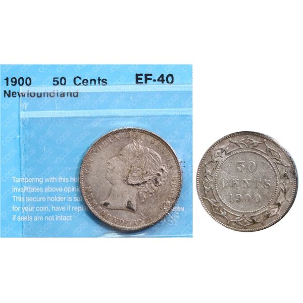 Nfld 1900 50¢ CCCS Extra Fine-40, some remaining lustre.