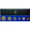 Image 1 : Year Set;  1967 Lot of 6 coins all silver issues displaying gem tones.  Housed in black and gold cas