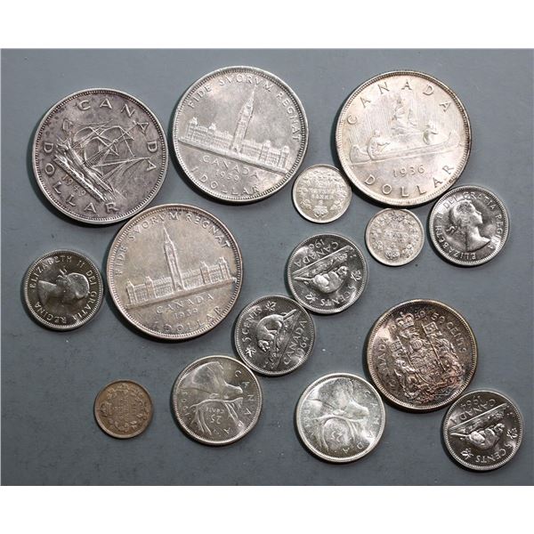 Canadian Decimal lot.  Various grades and varieties.  Should be viewed.  A nice lot.