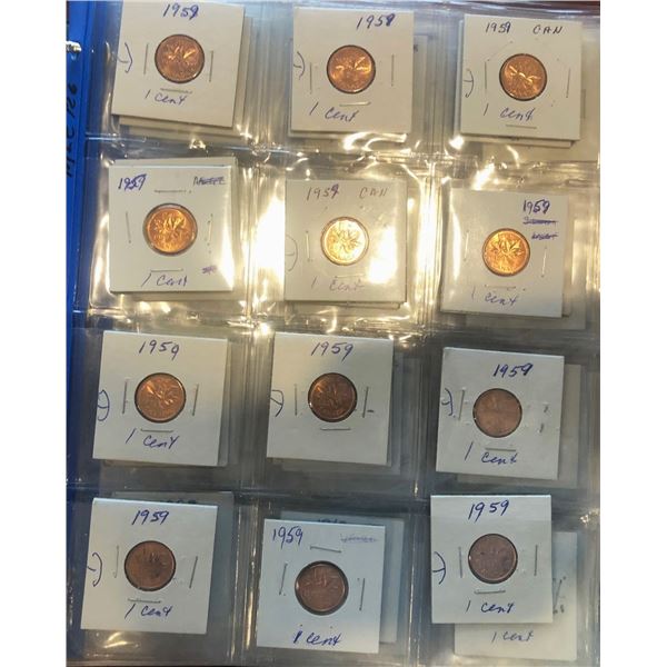 1959-2011 1¢ Large binder with 160 pennies.  All coins are Mint State and Red. Grades Choice Mint St