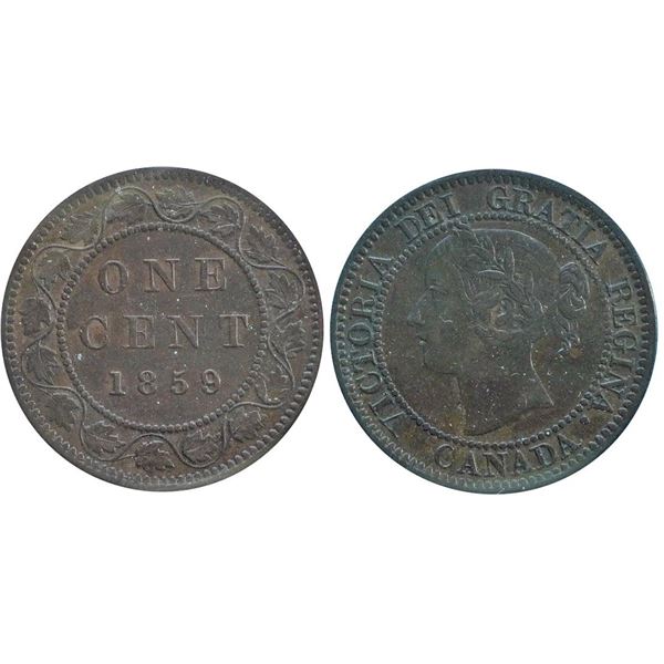 1859 1¢ W9/8, Repunched O in One CCCS Extra Fine-40.
