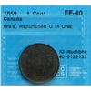 Image 2 : 1859 1¢ W9/8, Repunched O in One CCCS Extra Fine-40.