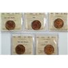 Image 2 : 1902 1¢ RB, 1903 RD, 1908 RD, 1909 RB, and 1910 RD, all ICCS Choice Mint State-63, lot of 5 coins.