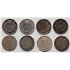 1887 5¢, 1889, 1894, 1897, 1898, 1899, 1900 Rd & 1901.  Lot of 8 coins Fine to EF average w/some exc