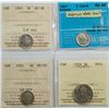 Image 1 : 1901 5¢ ,1907, Choice About Uncirculated-58, 1905, 1924, Choice Mint State-62, all ICCS graded, lot 