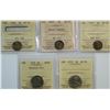 Image 1 : 1906 5¢, 1910 RL,1915, 1934 Rotated Die, and 1935 all ICCS About Uncirculated-50, lot of 5 coins.