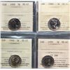 Image 1 : 1940 5¢, 1958, 1959, 1960, all 4 coins ICCS Gem Mint State-65