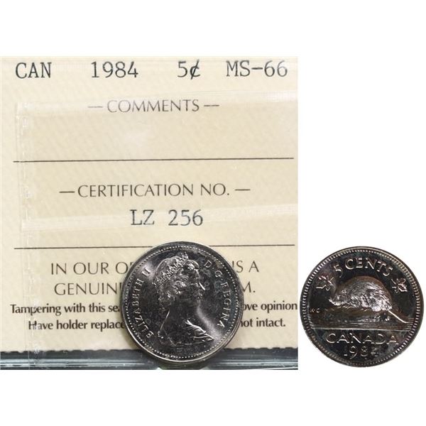 1984 5¢ ICCS Superb Gem Mint State-66