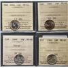 Image 1 : 1951 10¢, 1966, 1968 Silv all Choice Mint State-64 & 1964 Gem Mint State-65.  Lot of 4 ICCS graded c
