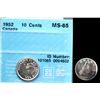 Image 1 : 1952 10¢ CCCS Gem Mint State-65.
