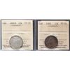 Image 1 : 1881H 25¢ Very Fine-20 & 1900 Choice Very Fine-30.  Lot of 2 ICCS graded coins.