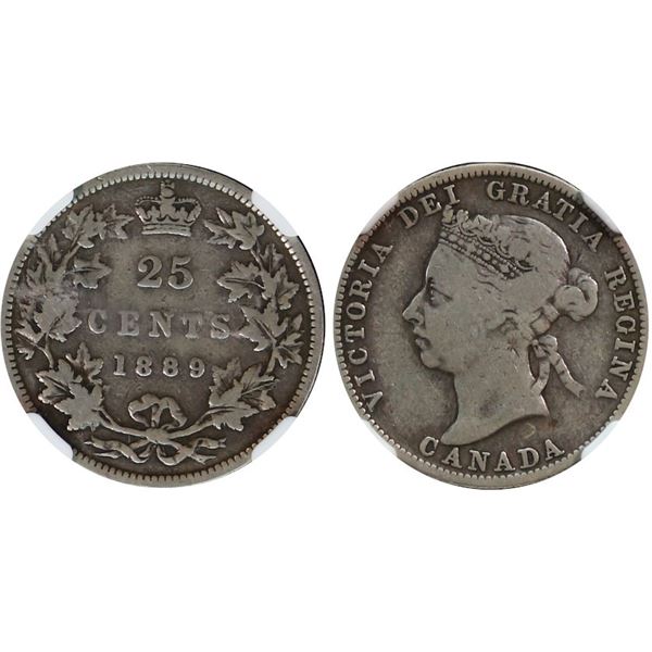 1889 25¢ NGC Fine-12.