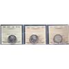 Image 1 : 1892 25¢, 1903, 1909, all 3 coins ICCS graded Choice Very Fine-30.