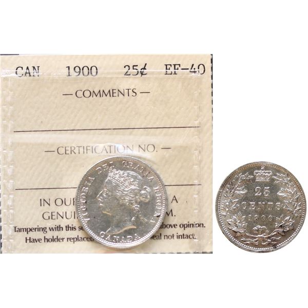 1900 25¢ ICCS Extra Fine-40.  Nice white issue.