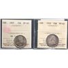 Image 1 : 1907 25¢ & 1912 both ICCS Extra Fine-40. Lot of 2 coins.