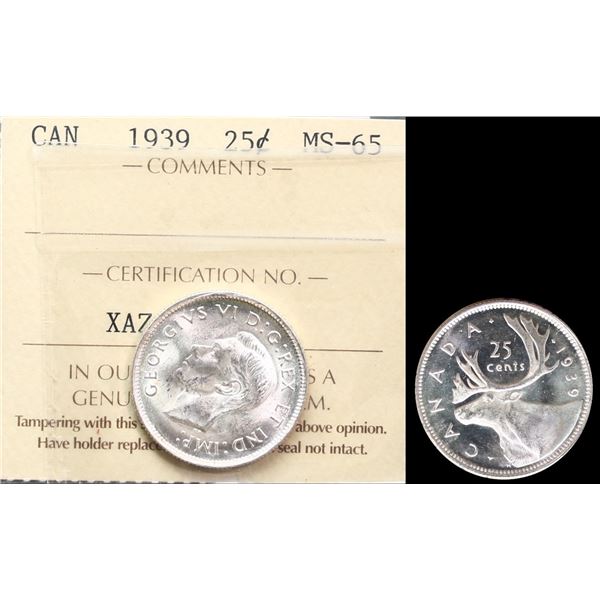 1939 25¢ ICCS Gem Mint State-65.