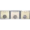 Image 1 : 1955 25¢, 1957, and 1958 all ICCS Gem Mint State-65 lot of 3 coins.