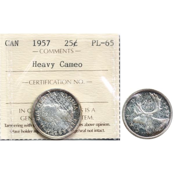 1957 25¢ ICCS Gem Proof-Like-65 Heavy Cameo