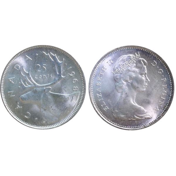 1968 25¢ Silver, ICCS Superb Gem Mint State-66.