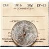 Image 2 : 1916 50¢ ICCS Choice Extra Fine-45.