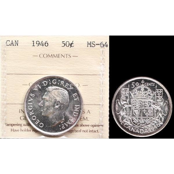 1946 50¢ ICCS Choice Mint State-64.