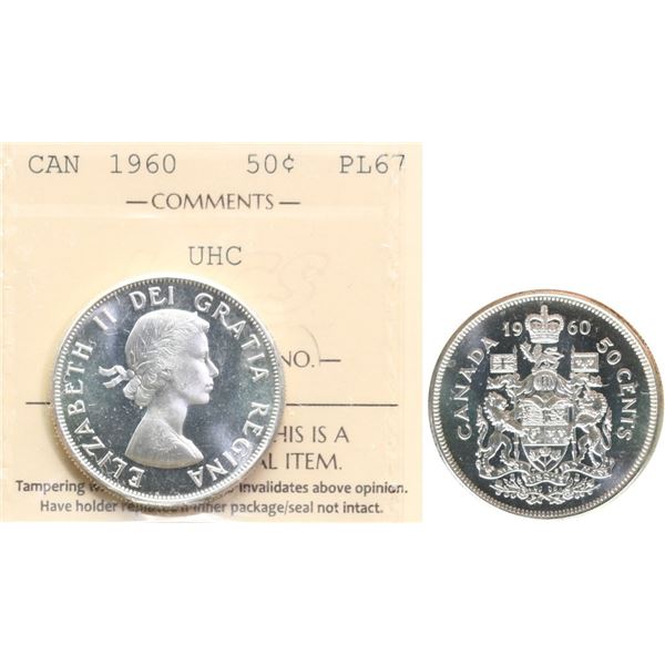 1960 50¢ ICCS Superb Gem Proof-Like-67 Ultra Heavy Cameo