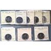 Image 1 : 1964 50¢, 1979, 1982 T2, 2002P, 2005P, 2007, 2009 & 2015 all ICCS graded Gem Mint State-65 w/excepti