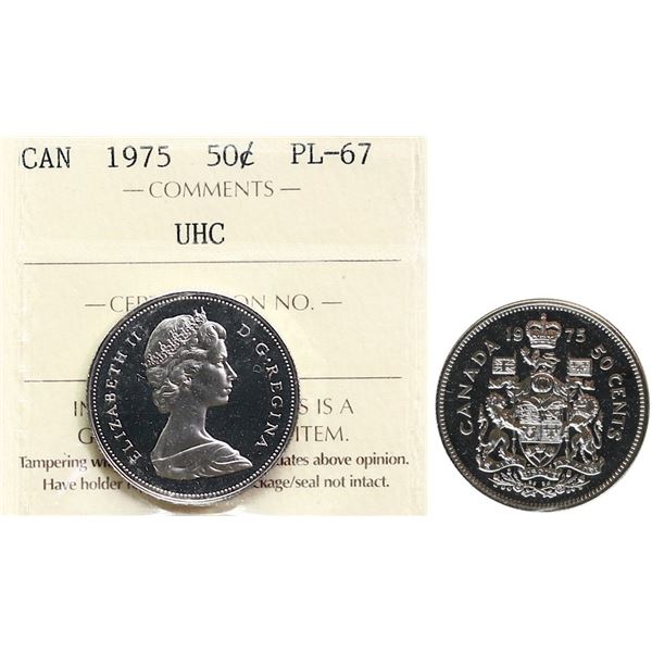 1975 50¢ ICCS Superb Gem Proof-Like-67 Ultra Heavy Cameo