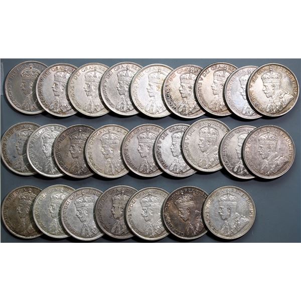 1936 $1 Lot of 25 coins.  Average EF to AU