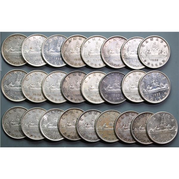 1936 $1 Lot of 25 coins.  Average EF to AU