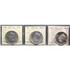 Image 1 : 1952 $1, 1952 SWL, and 1952 NWL, all ICCS Choice Mint State-64, lot of 3 coins.