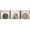 Image 1 : 1953 $1 SF SWL, 1957, and 1960, all ICCS Choice Mint State-64, lot of 3 coins.