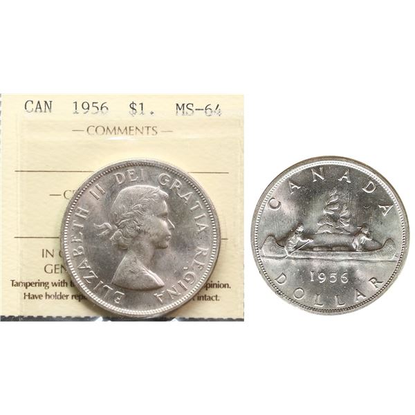 1956 $1 ICCS Choice Mint State-64.