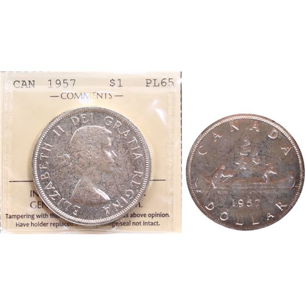 1957 $1 ICCS Gem Proof-Like-65.  Attractive light tones.