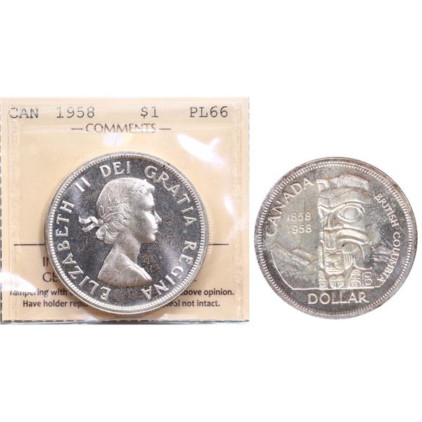 1958 $1 ICCS Superb Gem Proof-Like-66 Cameo.  Attractive light tones.