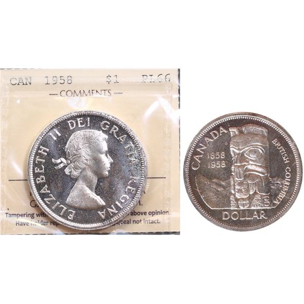 1958 $1 ICCS Superb Gem Proof-Like-66 Cameo.  Attractive light tones.