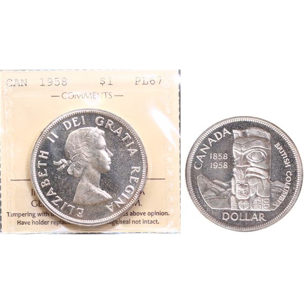 1958 $1 ICCS Superb Gem Proof-Like-67.  Should designate Cameo.